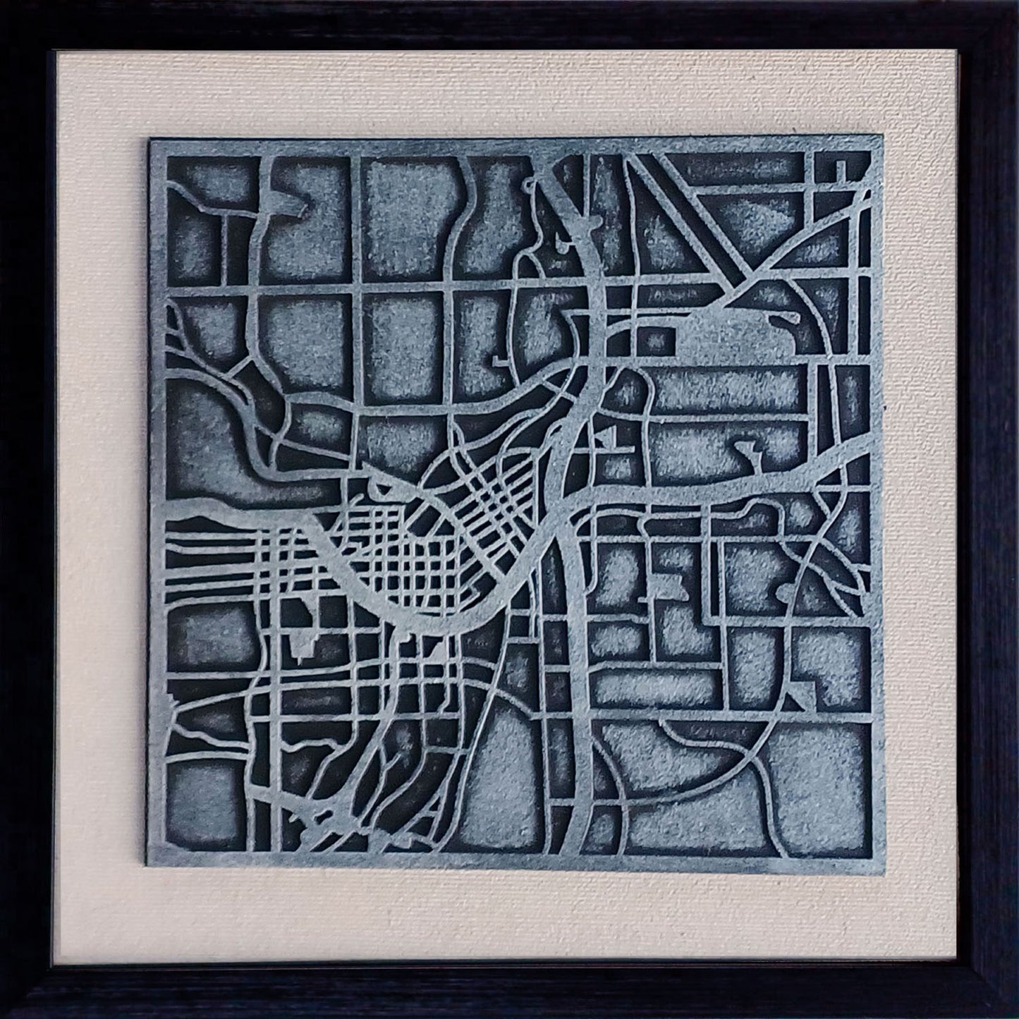 Embossed map nested art